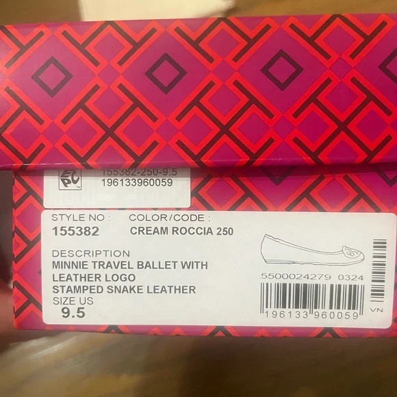 Tory Burch Cream and Black Ballet Flats with Medallion Detail - Picture 4 of 6